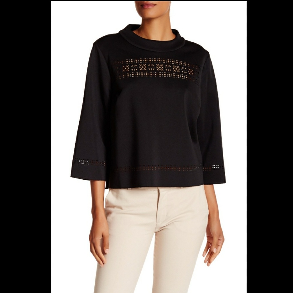 💖Vince💖 Camuto Mock Neck Scuba Blouse NWT M